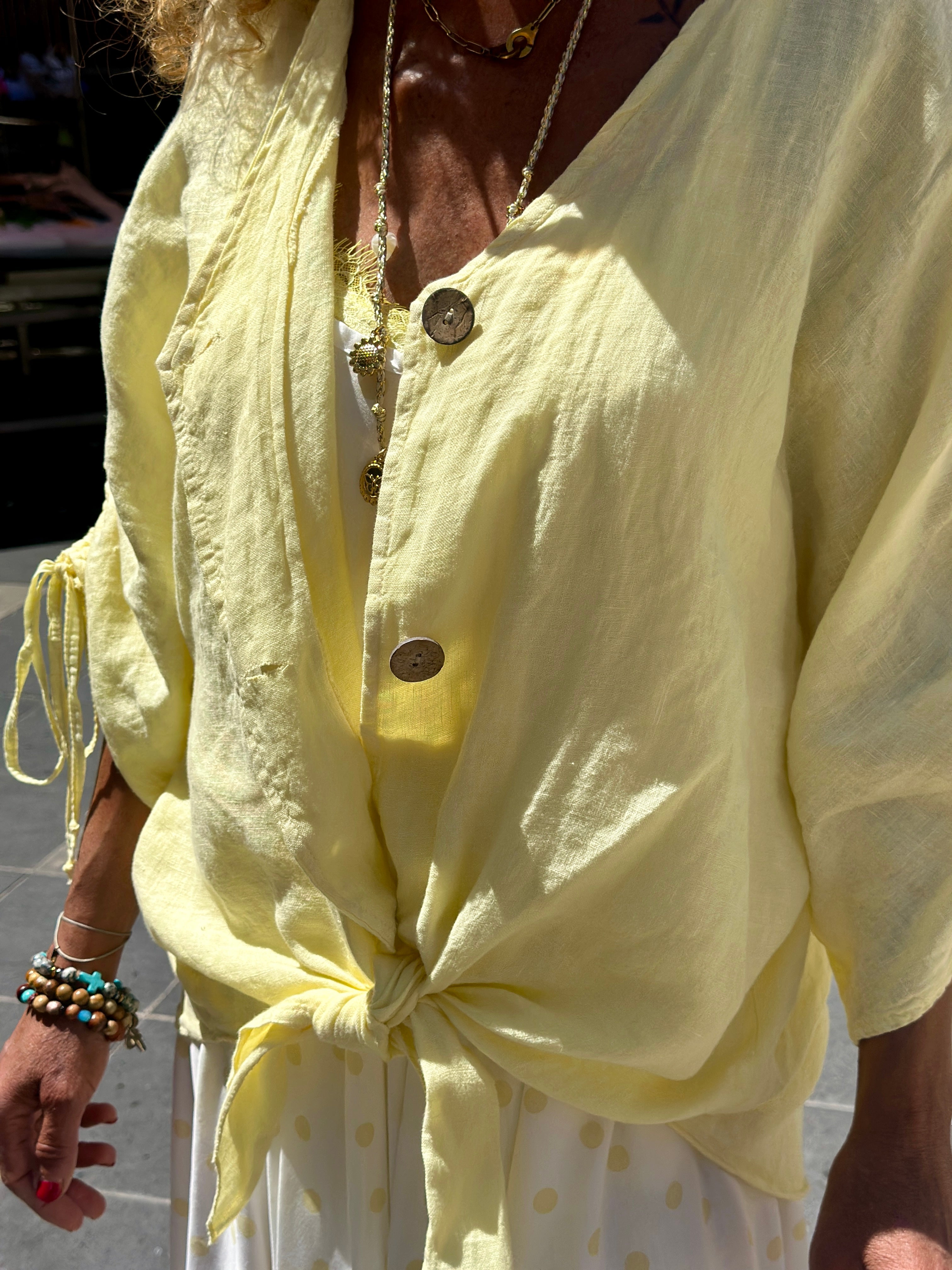 Gilet lin jaune NAWA