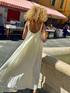 Robe blanche/jaune POIS
