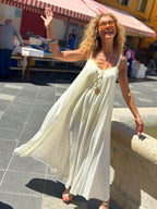 Robe blanche/jaune POIS