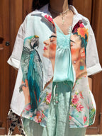 Chemise blanche FRIDA PERROQUET
