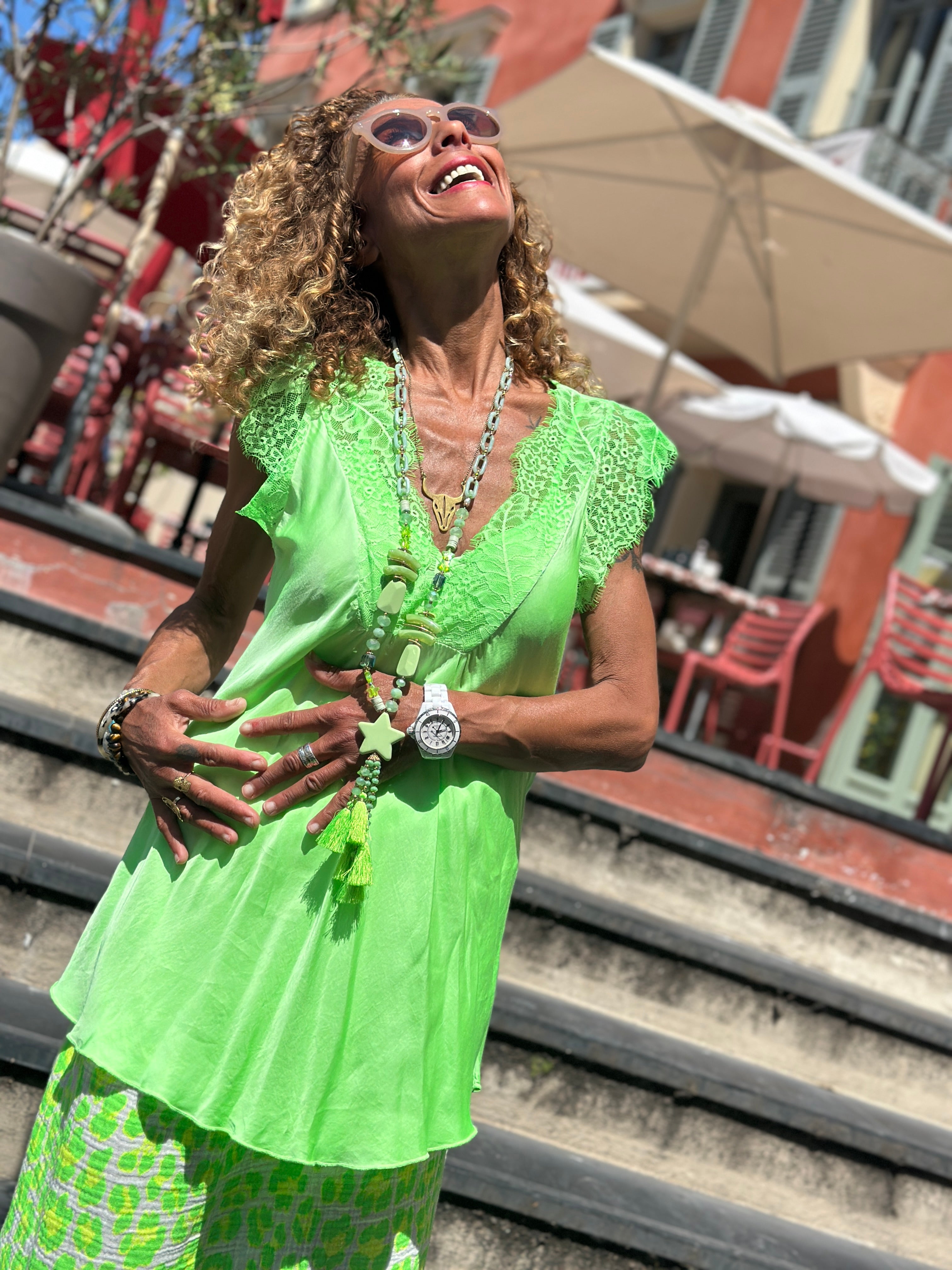 Top vert fluo LAURINE