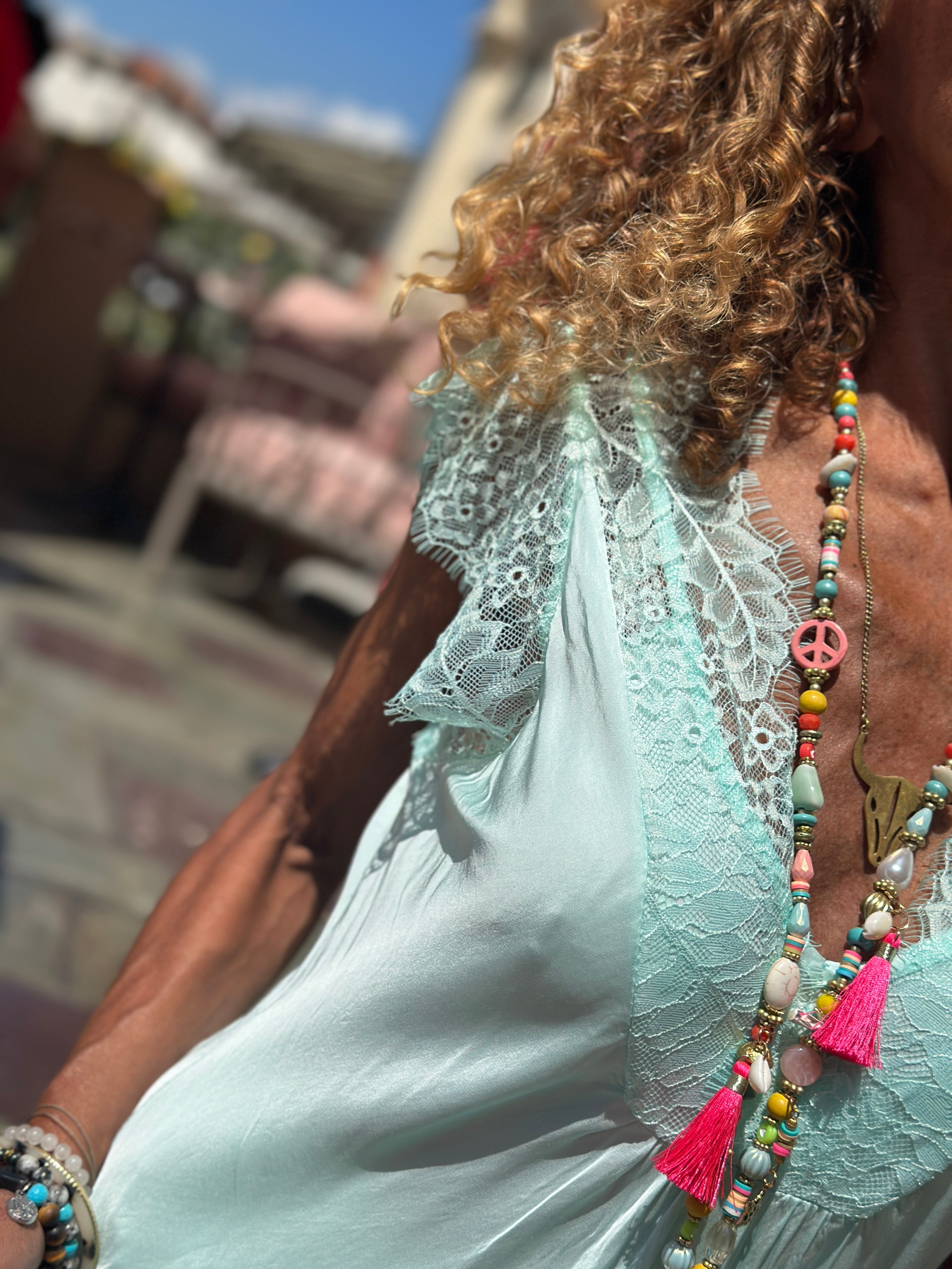 Top turquoise LAURINE