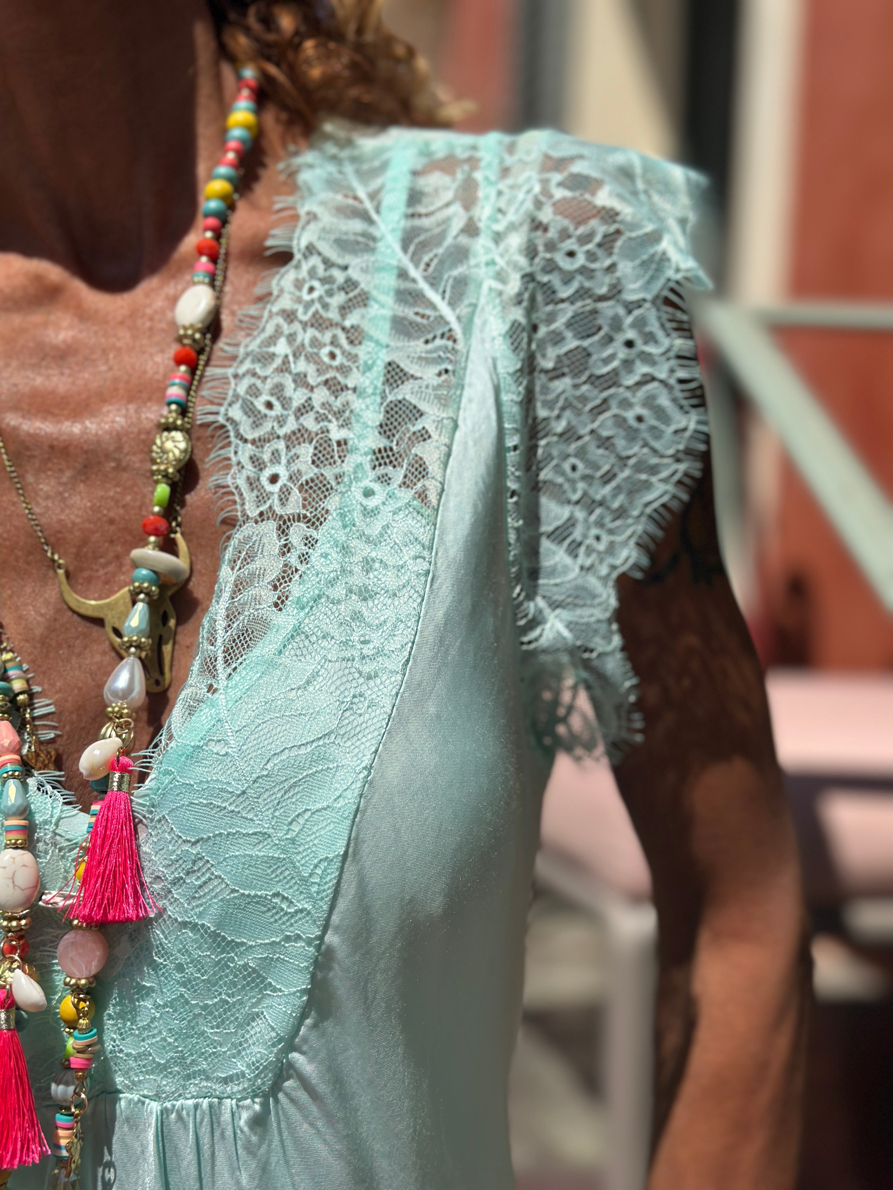 Top turquoise LAURINE