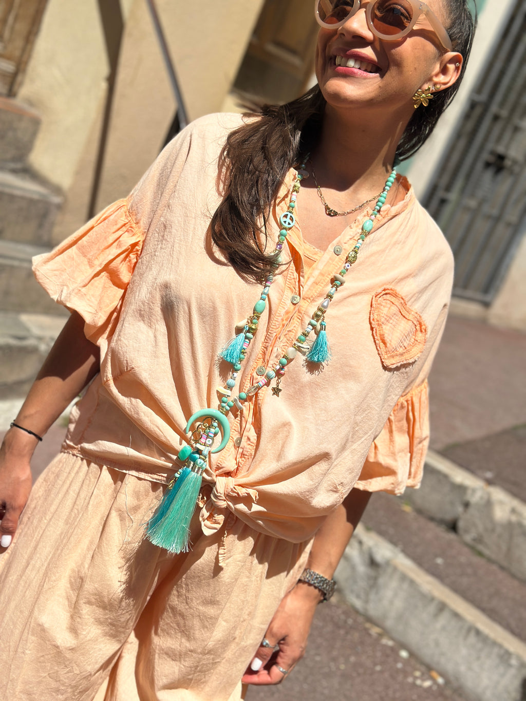 Sautoir turquoise LUNE