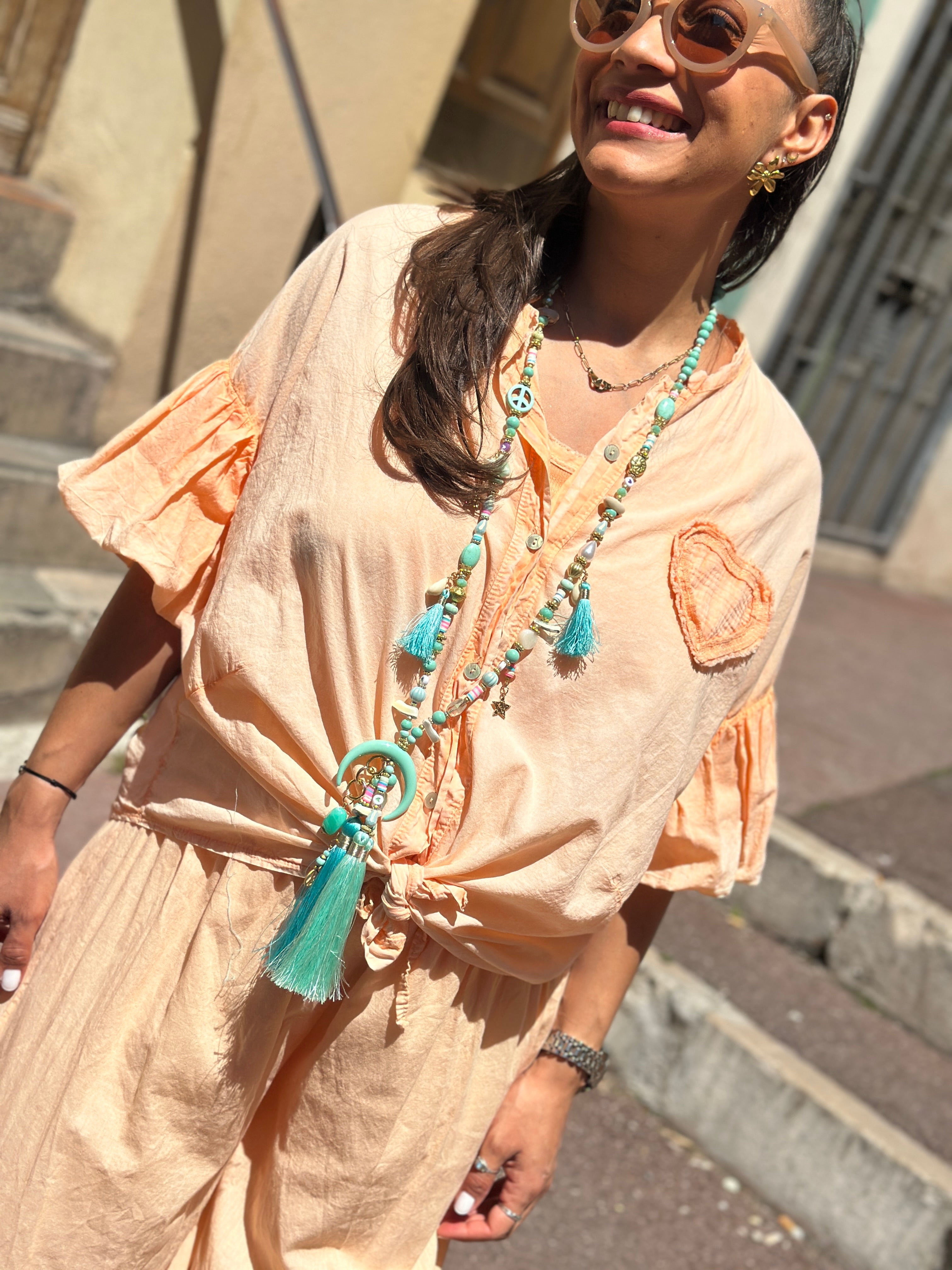 Sautoir turquoise LUNE