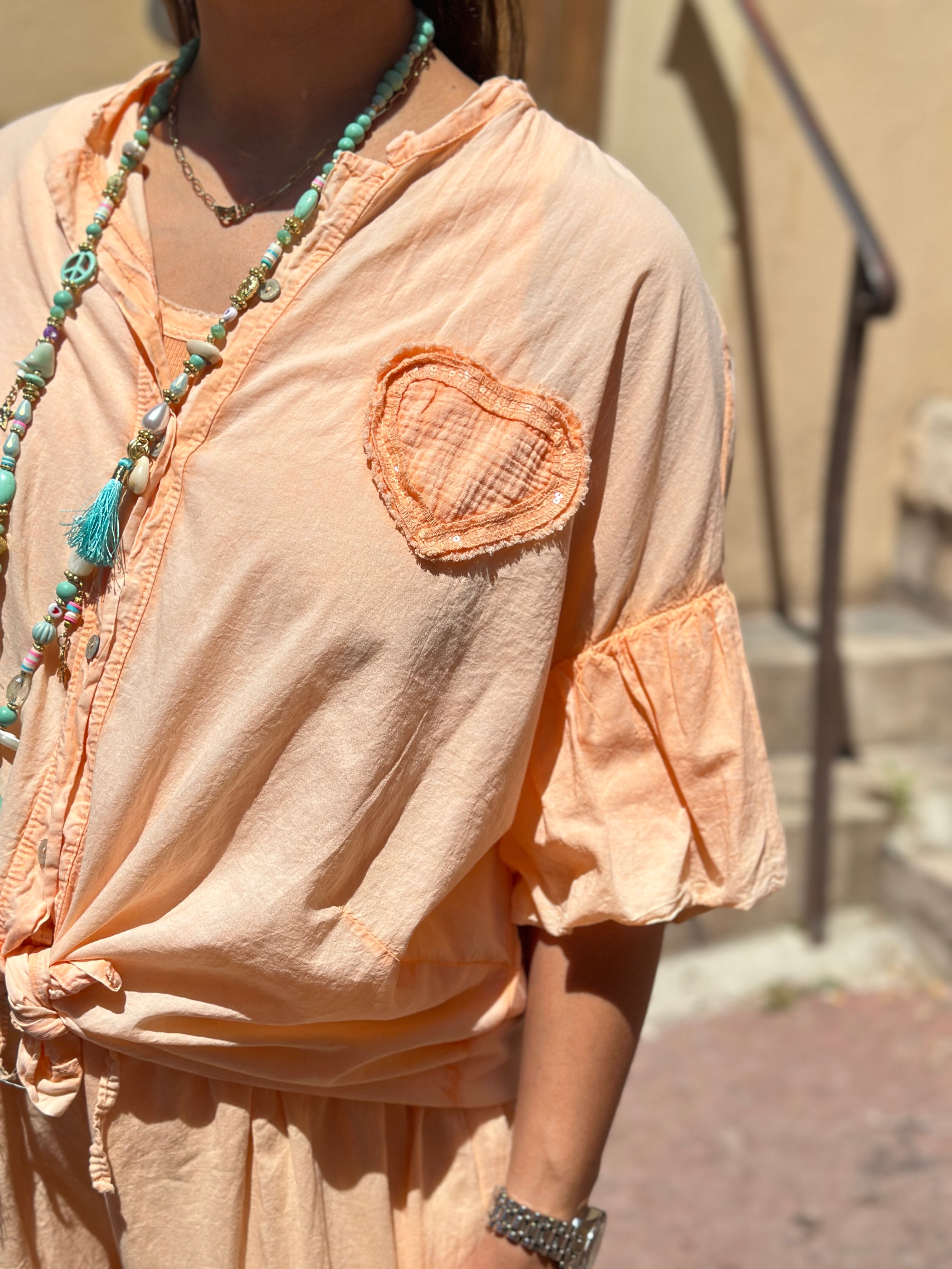Chemise abricot COEUR