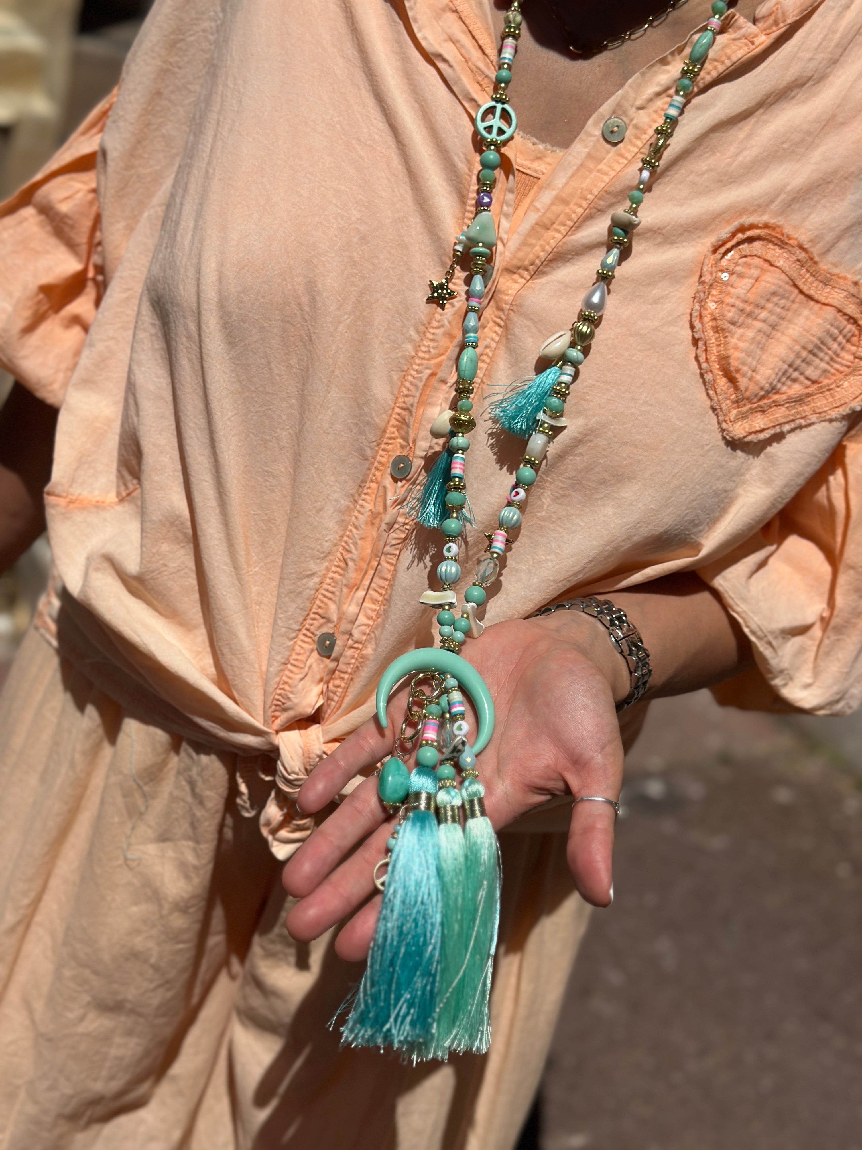 Sautoir turquoise LUNE