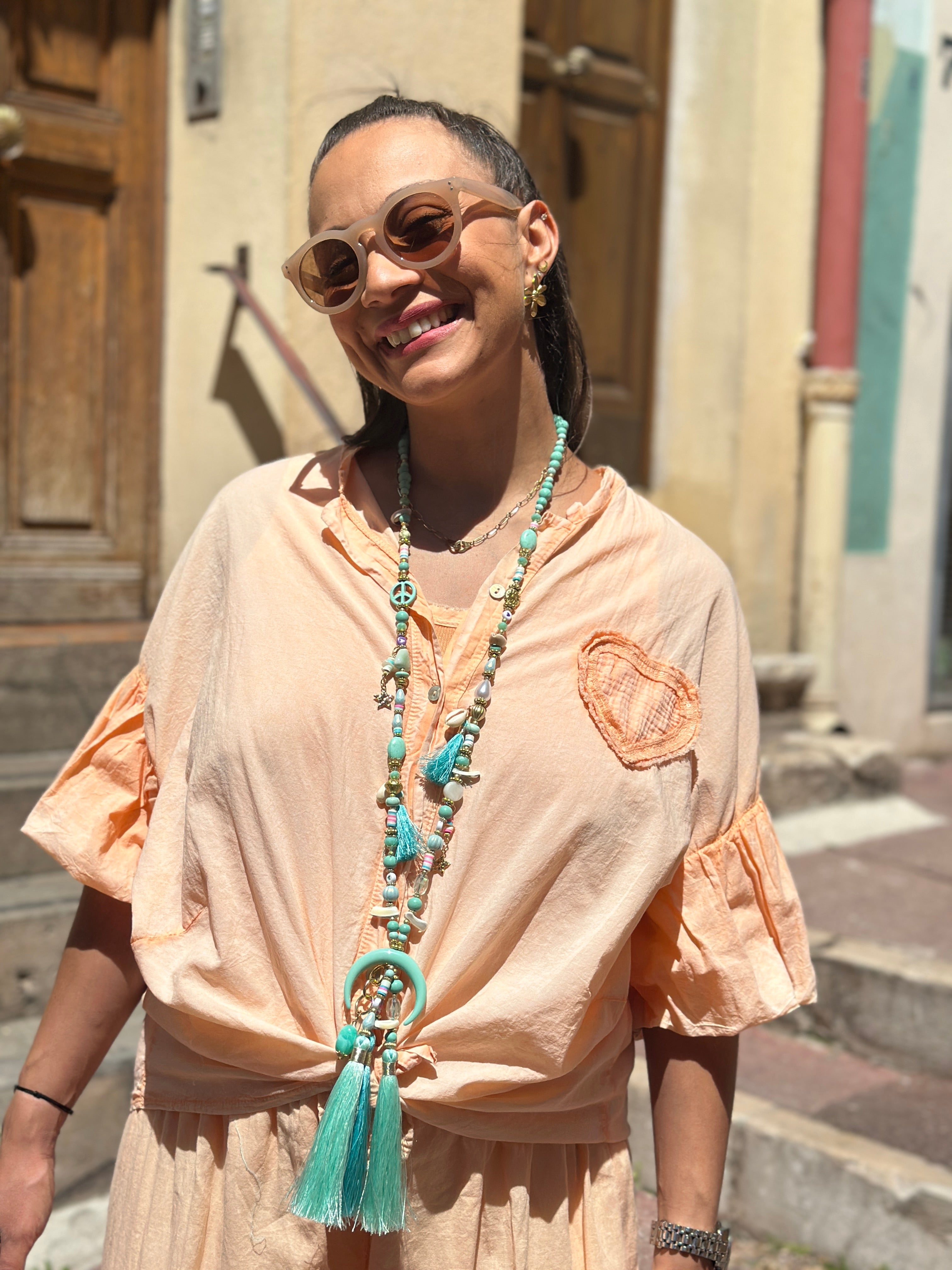 Sautoir turquoise LUNE