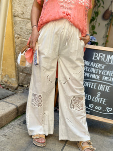 Pantalon blanc DENTELLE
