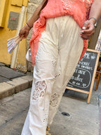 Pantalon blanc DENTELLE