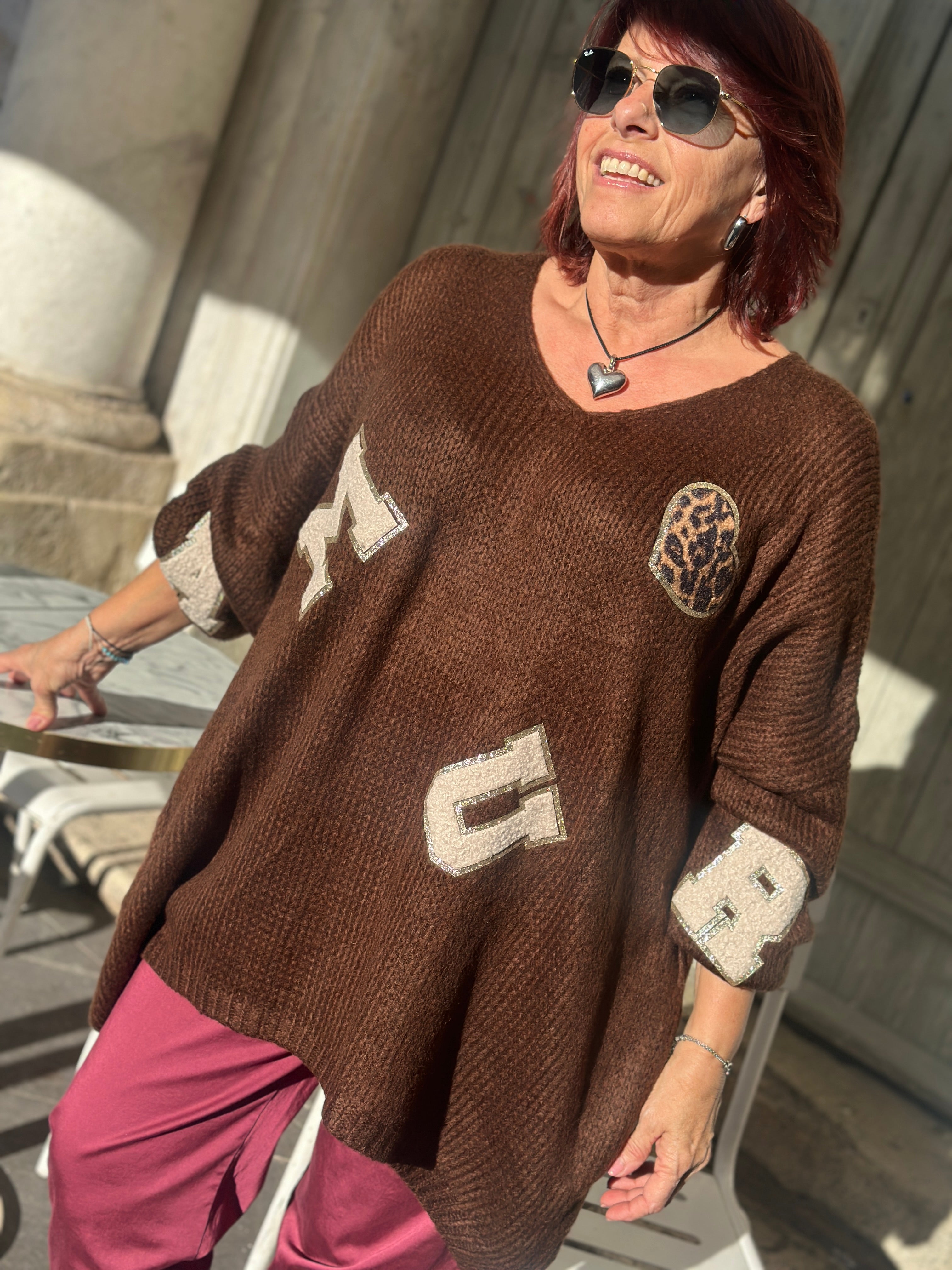 Pull chocolat FABIE