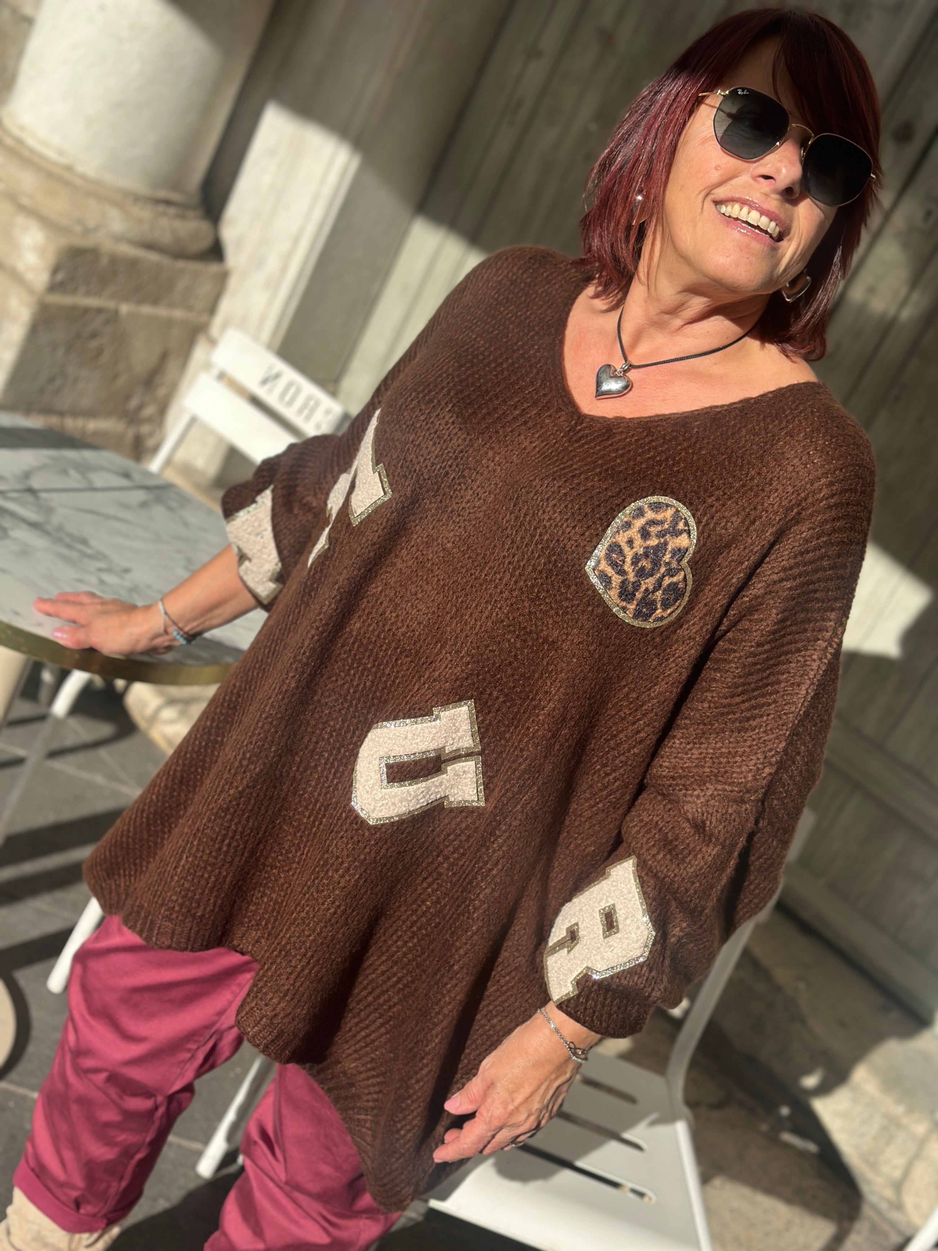 Pull chocolat FABIE