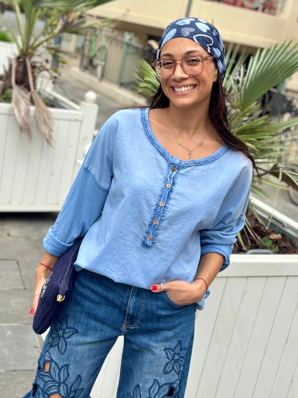 Blouse bleu ELOA