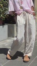 Pantalon écru lin KANA