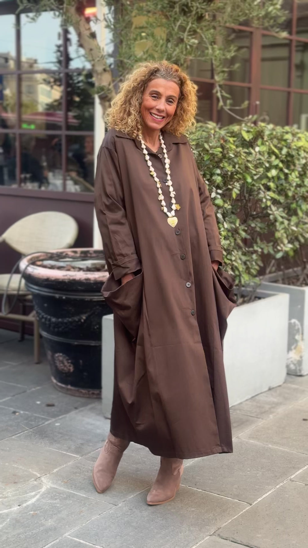 Robe chemise choco POCHES