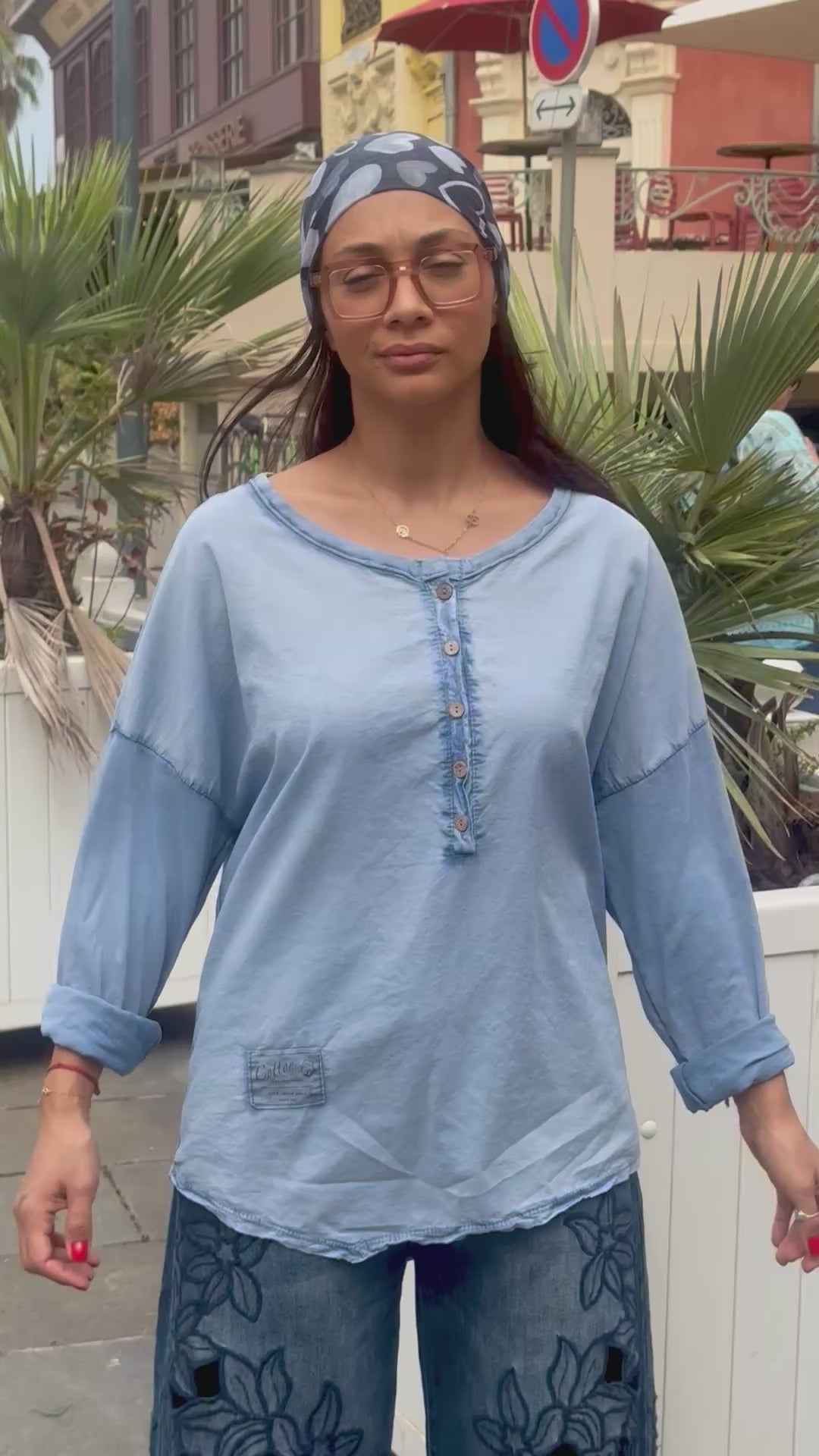 Blouse bleu ELOA