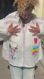 Chemise mauve SNOOPY