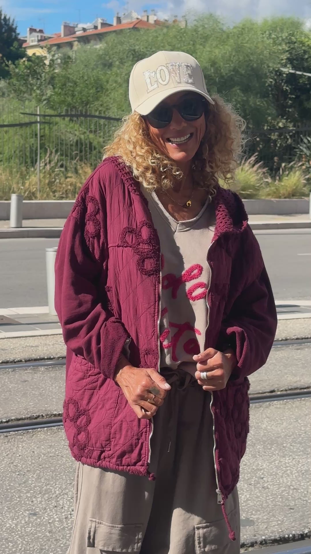 Veste bordeaux FLOWER
