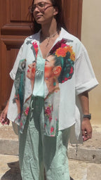Chemise blanche FRIDA PERROQUET