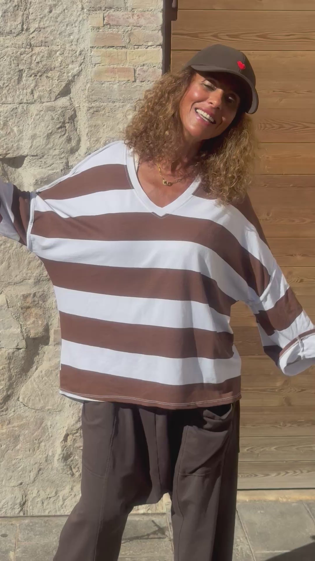 Sweat rayé choco BILLY