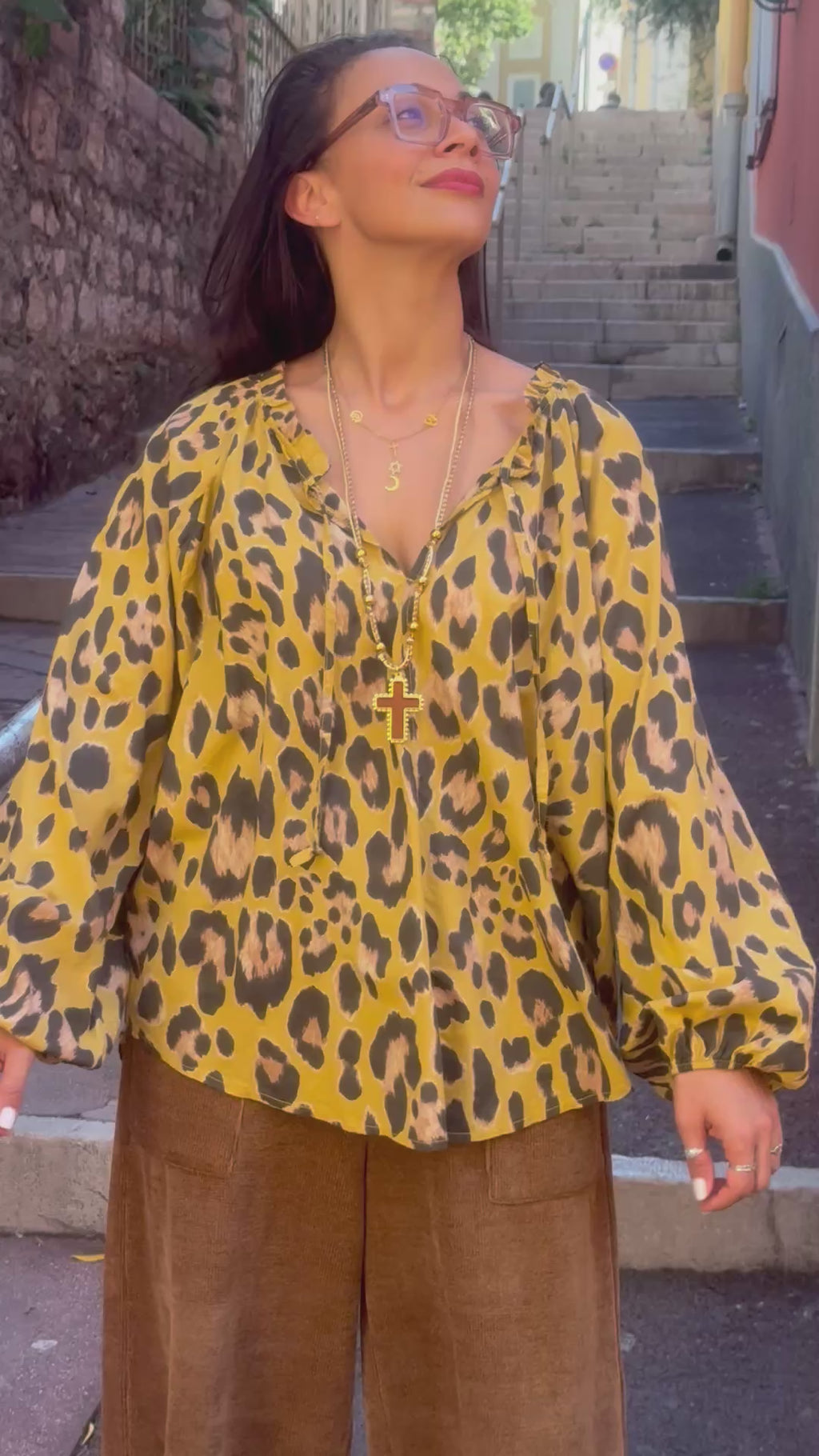 Blouse moutarde LEOPARD