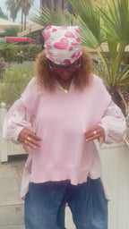 Pull sans manche rose VIVIA