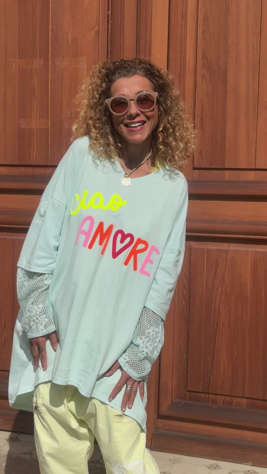 Sweat fin turquoise CIAO AMORE