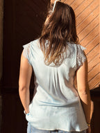 Top bleu ciel LAURINE