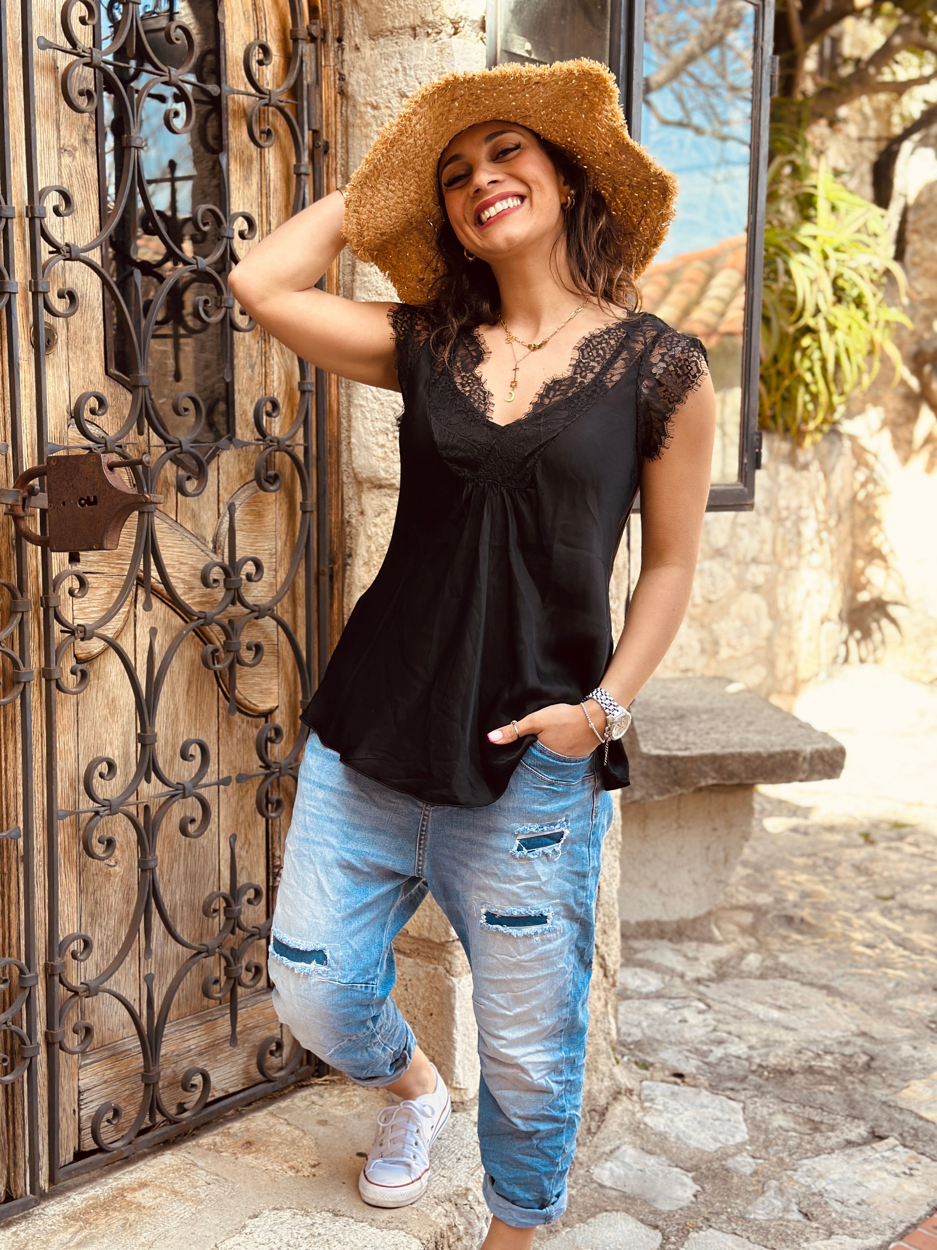 Top noir LAURINE