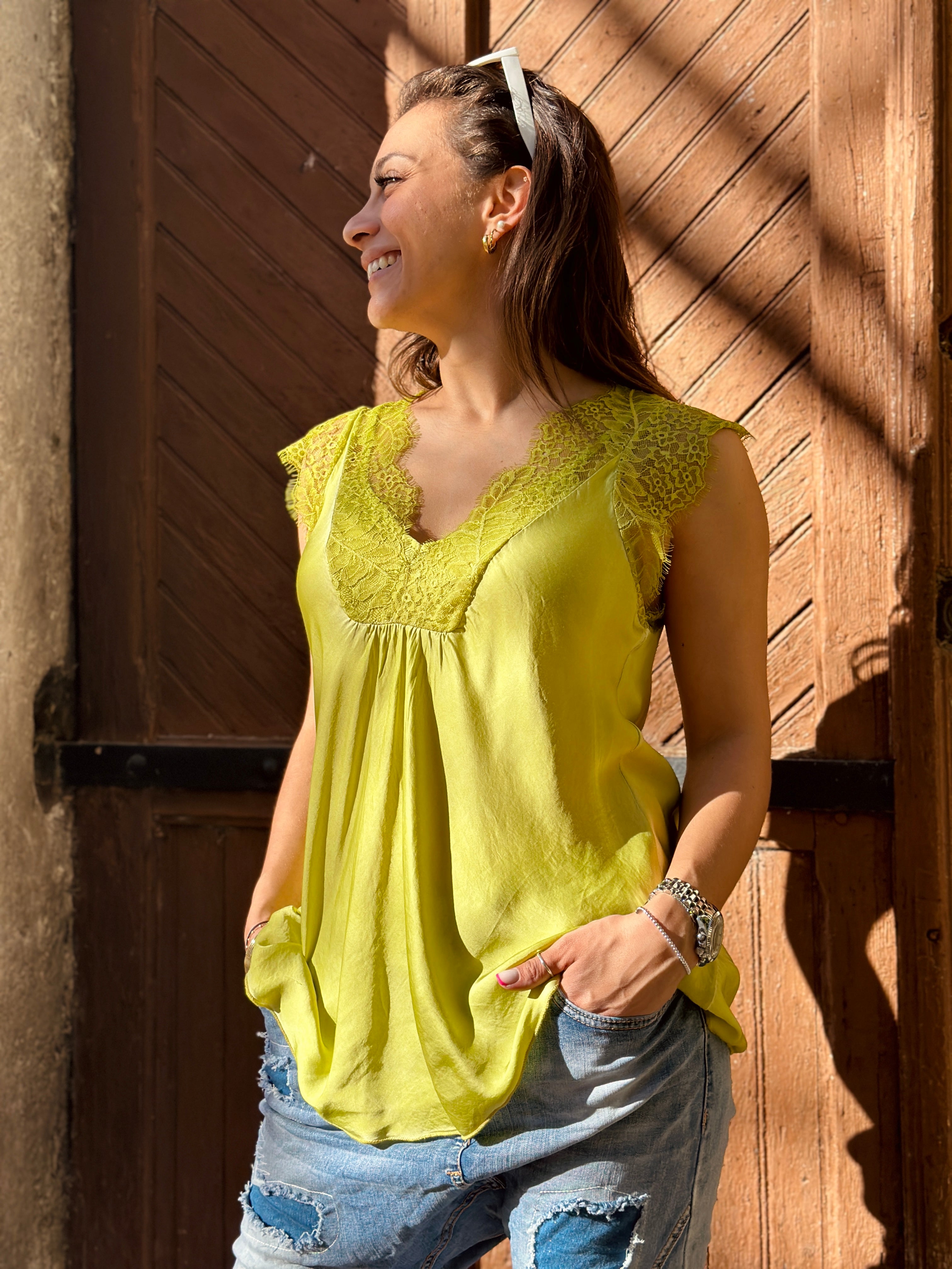 Top vert anis LAURINE