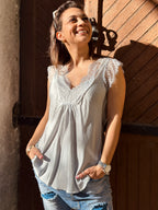 Top gris souris LAURINE